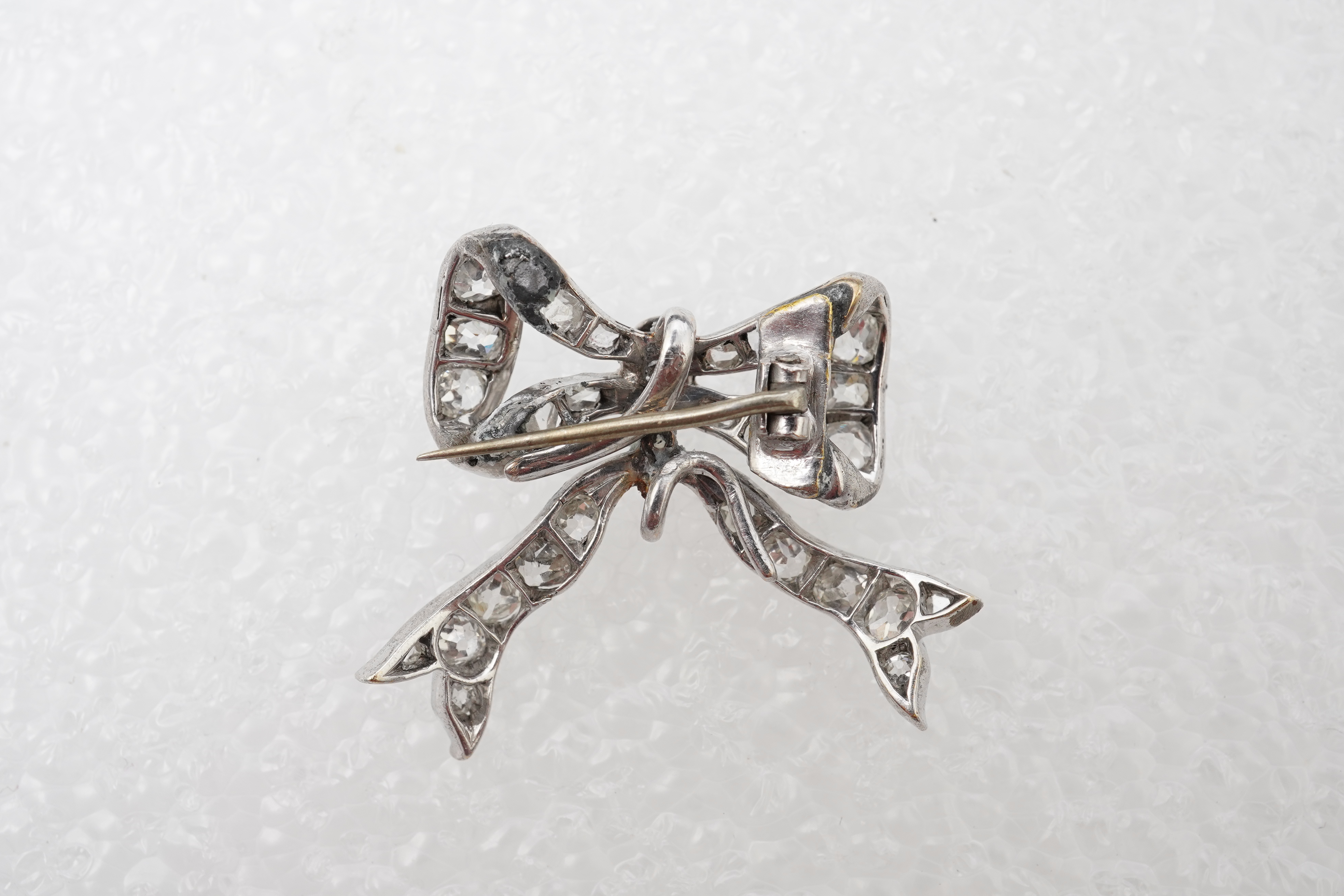 A diamond brooch, late 19th century and later